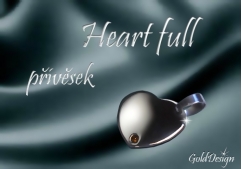 -Heart full - přívěsek s kamínkem barvy jantaru